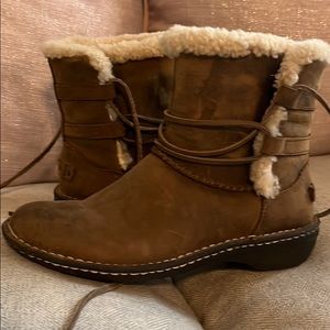 Ugg leather tie booties